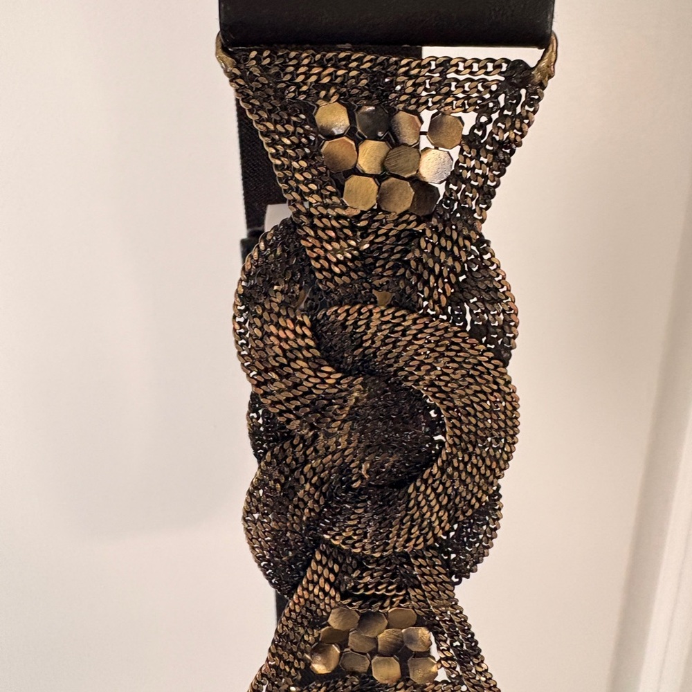 BCBGMaxAzria Gold and Black Braided Belt